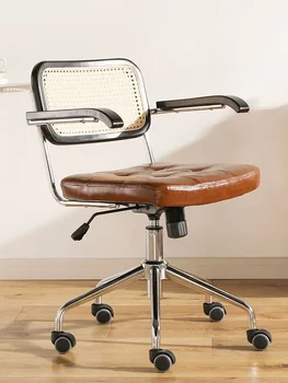 Офисное кресло Мебель из ротанга Скандинавский дизайн Эргономичное кресло Обеденные стулья Письменные столы для гостиной Домашний Подъемный Вращающийся стул