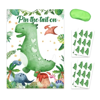 Прикрепи хвост Динозавру Реквизит для постера захватывающей игры Включает 36 хвостов для веселого и интерактивного празднования для детей