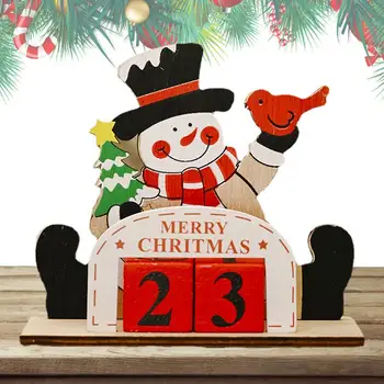 Рождественский календарь для старика, Деревянный Рождественский орнамент, знаки обратного отсчета, Рождественский календарь обратного отсчета, Настольный на Рождество