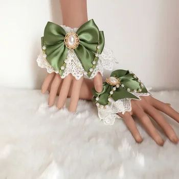 Японское чаепитие для девочек, сладкие украшения для рук, Многоцветная цветочная свадьба, рукава в стиле Лолиты, Мягкие двухслойные рукава для рук для девочек